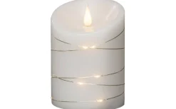 Blockljus Inomhus|Blockljus Inomhus<Konstsmide Vax Batteridrivet Blockljus med Ljusslinga 14cm Vit