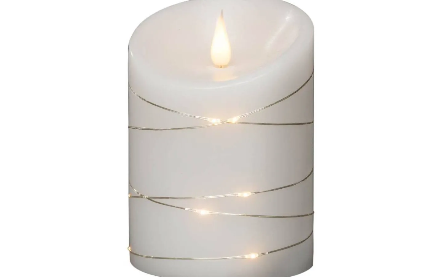 Blockljus Inomhus|Blockljus Inomhus<Konstsmide Vax Batteridrivet Blockljus med Ljusslinga 14cm Vit