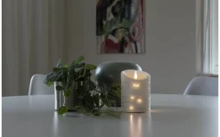 Blockljus Inomhus|Blockljus Inomhus<Konstsmide Vax Batteridrivet Blockljus med Ljusslinga 14cm Vit