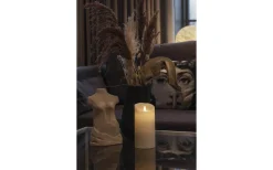 Vaxljus Batteridrivet Blockljus 18cm Gräddvit Remote Ready