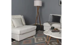 Golvlampor<By Rydens Vega Golvlampa 160cm Vit/Valnöt