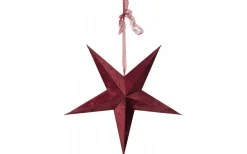 Star Trading Velvet Batteridriven Julstjärna Sammet Med Ljusslinga, Vinröd* Visa Alla Julstjärnor|Julstjärnor Utan Sladd