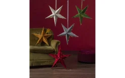 Velvet Batteridriven Julstjärna Sammet Med Ljusslinga, Guld