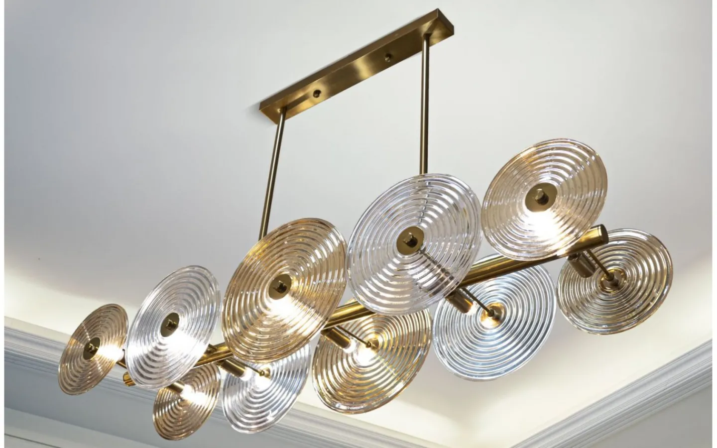 Mauro Ferretti Venedig Taklampa Glas 116cm Guld* Avlånga Taklampor