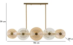Mauro Ferretti Venedig Taklampa Glas 116cm Guld* Avlånga Taklampor