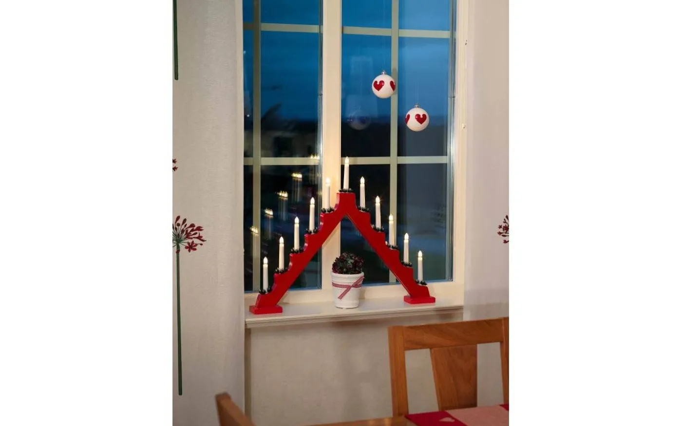 Vera Adventsljusstake 11L 51cm Röd