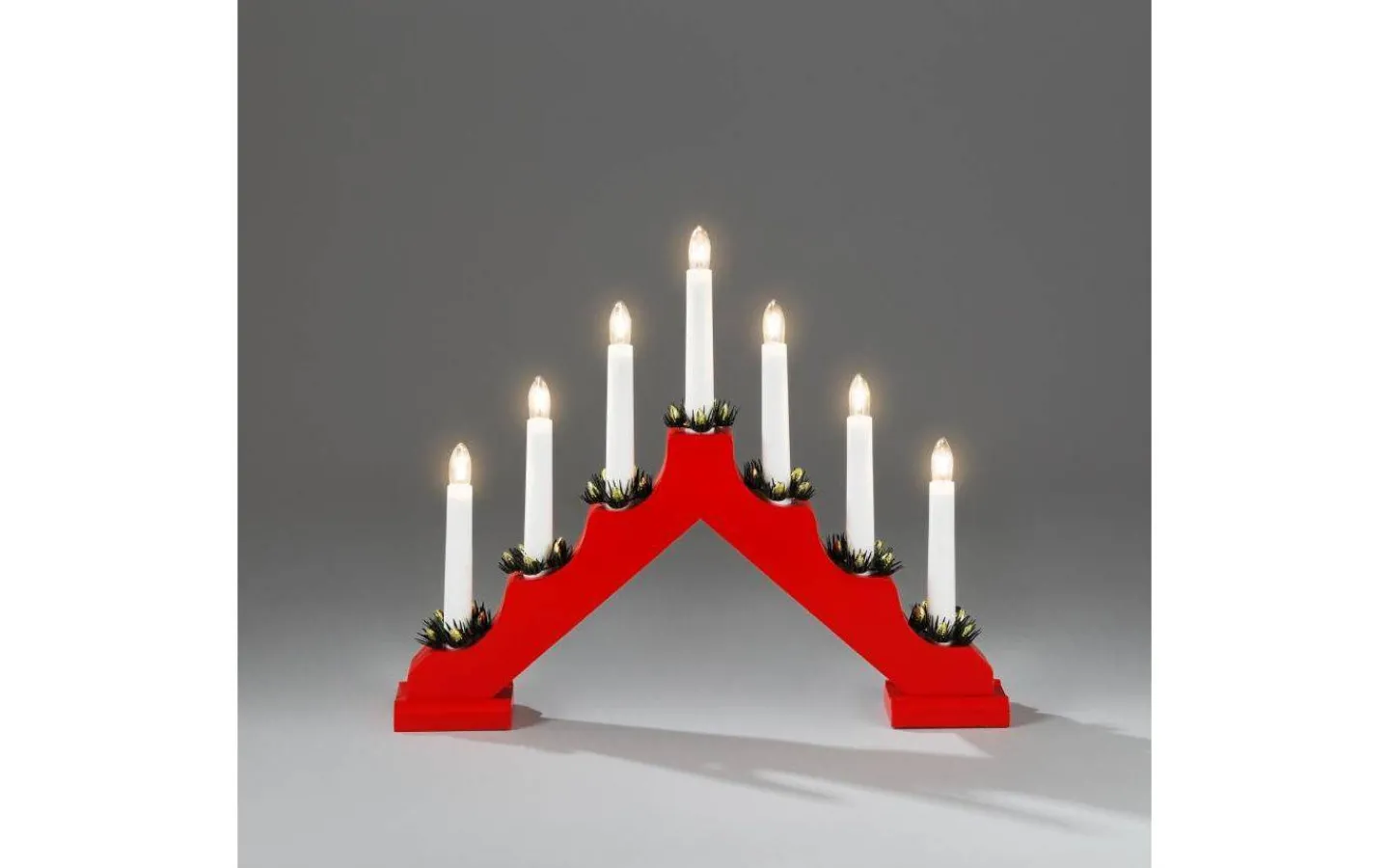 Visa Alla Adventsljusstakar|Adventsljusstakar 0-30 Cm<Konstsmide Vera Adventsljusstake 7L Röd 30cm