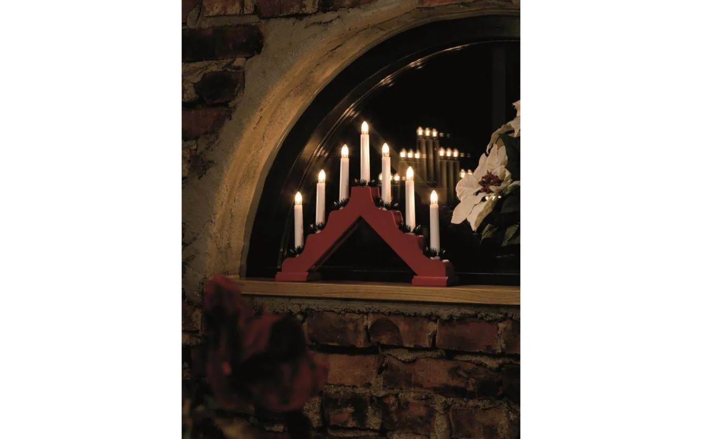 Visa Alla Adventsljusstakar|Adventsljusstakar 0-30 Cm<Konstsmide Vera Adventsljusstake 7L Röd 30cm