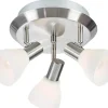 Markslojd Vero Plafond 3L 33cm Stål/Opal* Runda Takspotlights|Takspot Med 3 Lampor