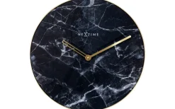NeXtime Väggklocka Marble Ø40cm Svart* Väggklockor