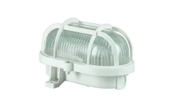 Allmänbelysning<Malmbergs Vägg-/takarmatur, Gallerarmatur, Vit, E27, IP44