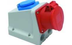 Malmbergs Vägguttag, 16A, 3P+N+J, 6h, 400V, IP44 med Schuko-uttag* Cee,Skarvkabel,Central,Dimmrar