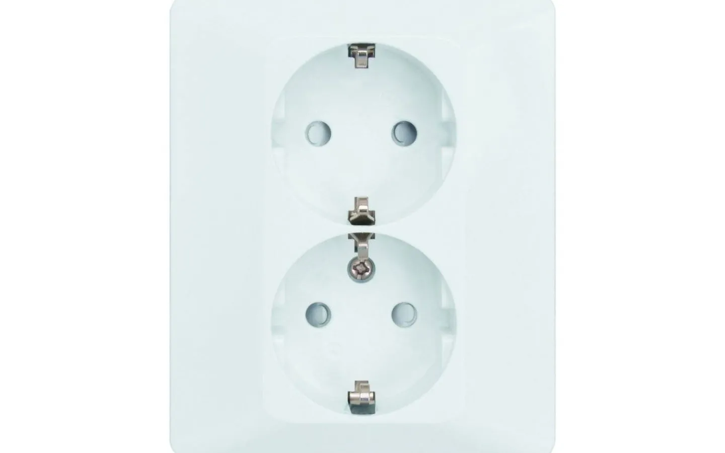 Strömställare/Vägguttag<Malmbergs Vägguttag Delta, infällt, lågbyggande, 2-vägs med jord, RAL 9001