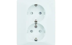 Strömställare/Vägguttag<Malmbergs Vägguttag Delta, infällt, lågbyggande, 2-vägs med jord