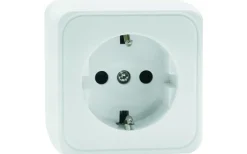 Strömställare/Vägguttag<Malmbergs Vägguttag Gamma, utanpåliggande 1-vägs med jord