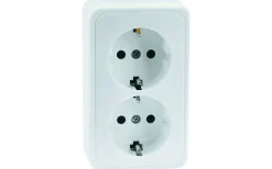 Strömställare/Vägguttag<Malmbergs Vägguttag Gamma, utanpåliggande 2-vägs med jord