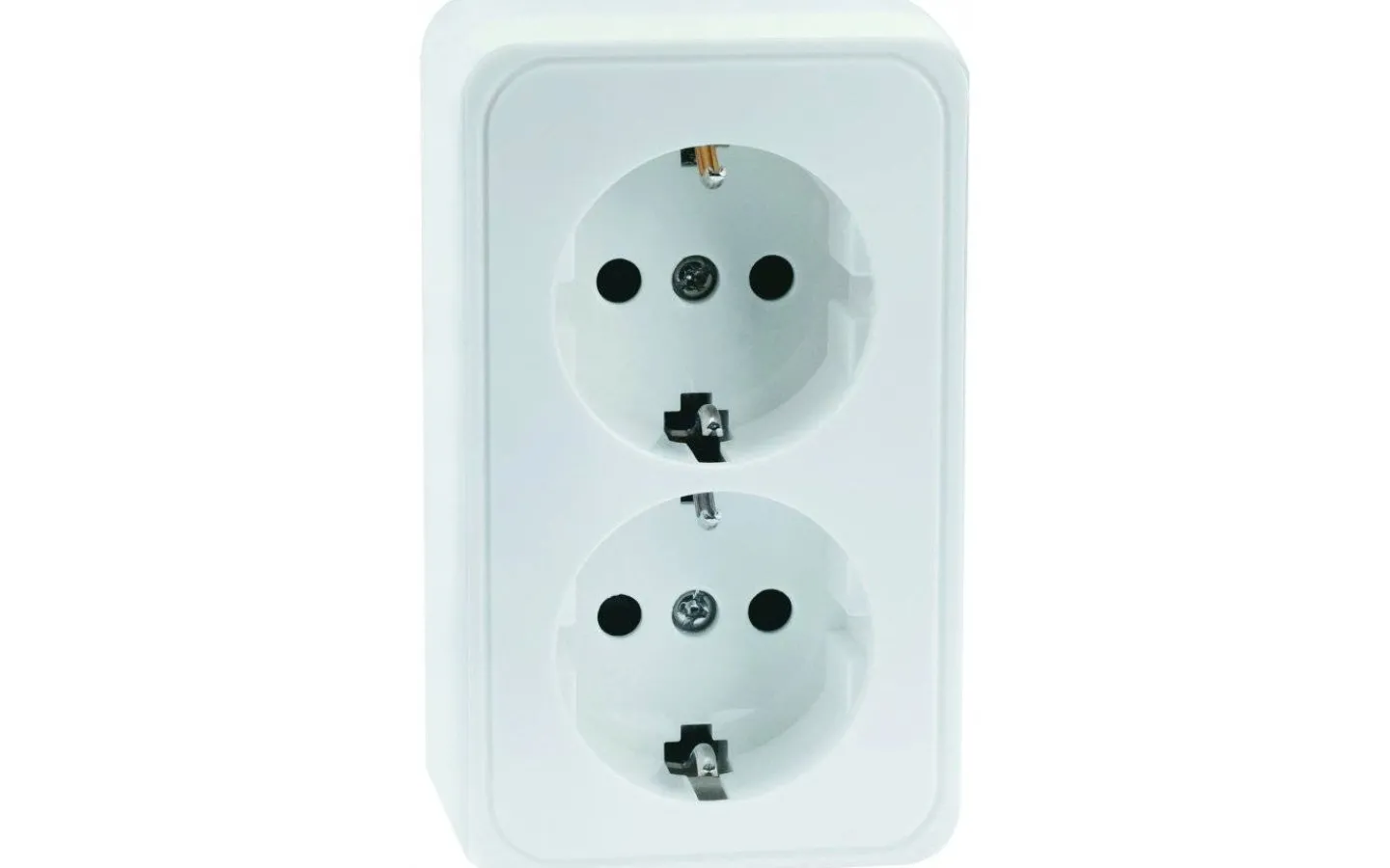 Strömställare/Vägguttag<Malmbergs Vägguttag Gamma, utanpåliggande 2-vägs med jord