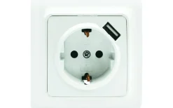Strömställare/Vägguttag<Malmbergs Vägguttag Gamma, 1-vägs med 1 st USB-uttag