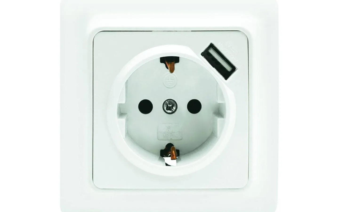 Strömställare/Vägguttag<Malmbergs Vägguttag Gamma, 1-vägs med 1 st USB-uttag