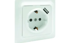 Strömställare/Vägguttag<Malmbergs Vägguttag Gamma, 1-vägs med 1 st USB-uttag