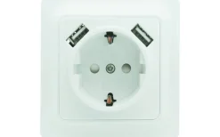 Strömställare/Vägguttag<Malmbergs Vägguttag Gamma, 1-vägs med 2 st USB-uttag