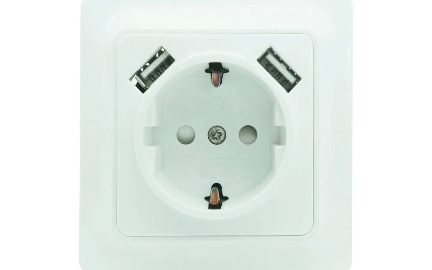 Strömställare/Vägguttag<Malmbergs Vägguttag Gamma, 1-vägs med 2 st USB-uttag