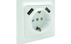 Strömställare/Vägguttag<Malmbergs Vägguttag Gamma, 1-vägs med 2 st USB-uttag