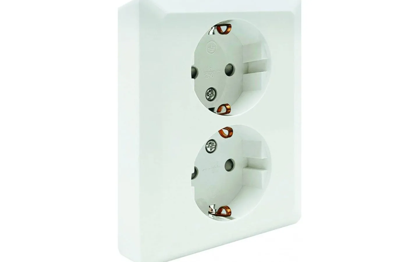 Strömställare/Vägguttag<Malmbergs Vägguttag GAMMA, 2-vägs med jord