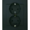 Malmbergs Vägguttag Optima Svart 2-vägs jordat* Strömbrytare & Vägguttag