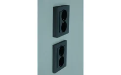 Malmbergs Vägguttag Optima Svart 2-vägs jordat* Strömbrytare & Vägguttag