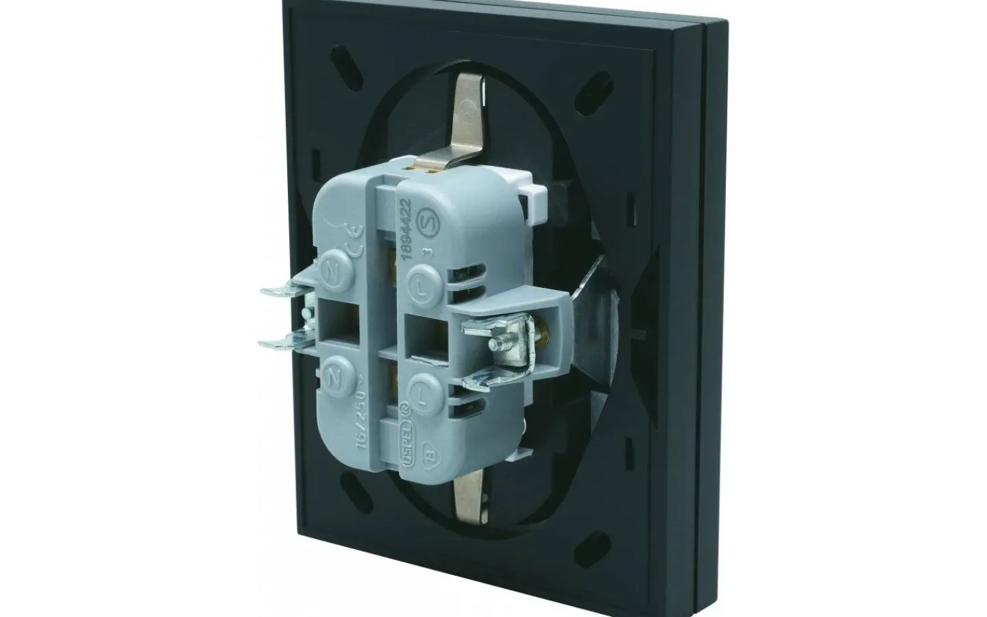 Malmbergs Vägguttag Optima Svart 2-vägs jordat* Strömbrytare & Vägguttag