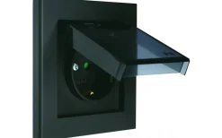 Strömställare/Vägguttag<Malmbergs Vägguttag Optima 1-vägs med jord IP44 Svart, Skruv