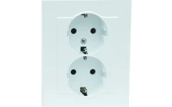 Malmbergs Vägguttag Optima, 2-vägs med jord* Strömbrytare & Vägguttag