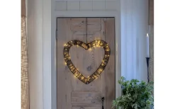 Star Trading Vicke Heart Utomhusdekoration 40cm Brun* Batteri Julpynt Utomhus|Batteri Julpynt Inomhus