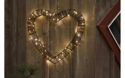 Star Trading Vicke Heart Utomhusdekoration 40cm Brun* Batteri Julpynt Utomhus|Batteri Julpynt Inomhus