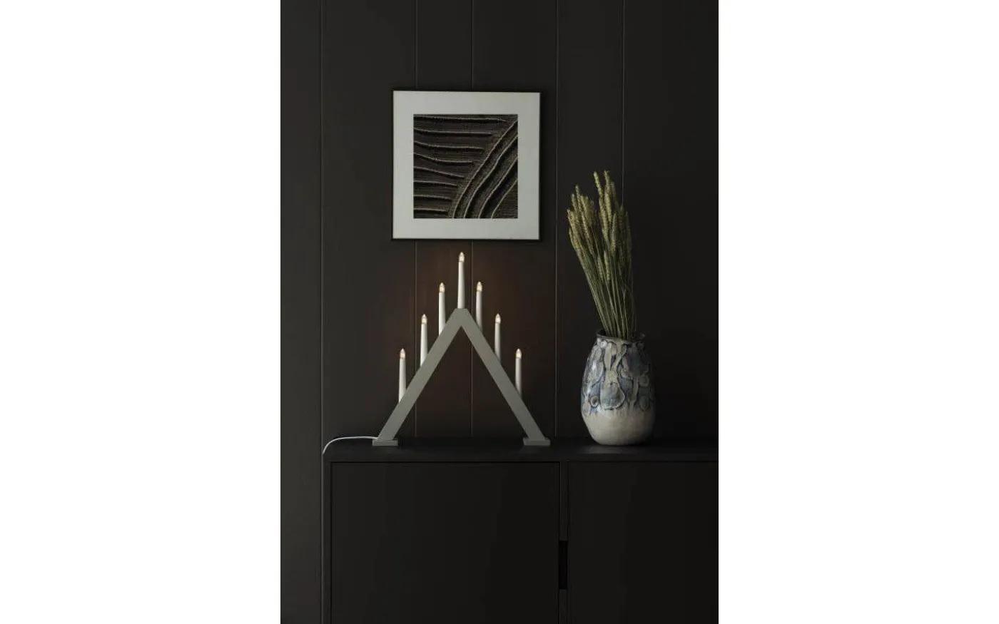 Viktoria Adventsljusstake 7L Grå 50cm