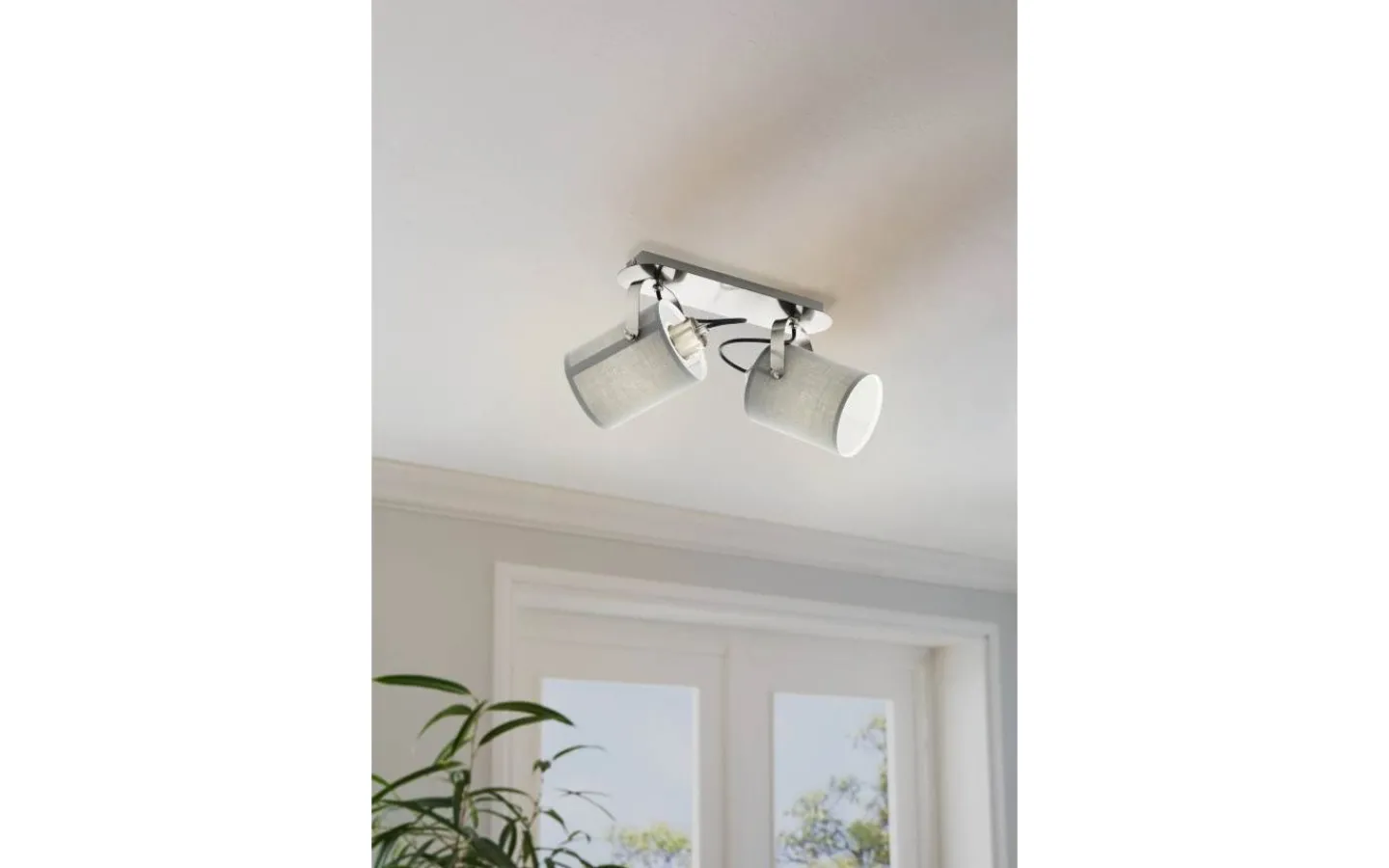 Eglo Villabate Takspotlight 34cm Nickel* Avlånga Takspotlights|Takspot Med 2 Lampor