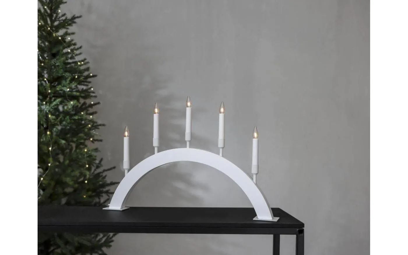 Vind Adventsljusstake 38cm Vit