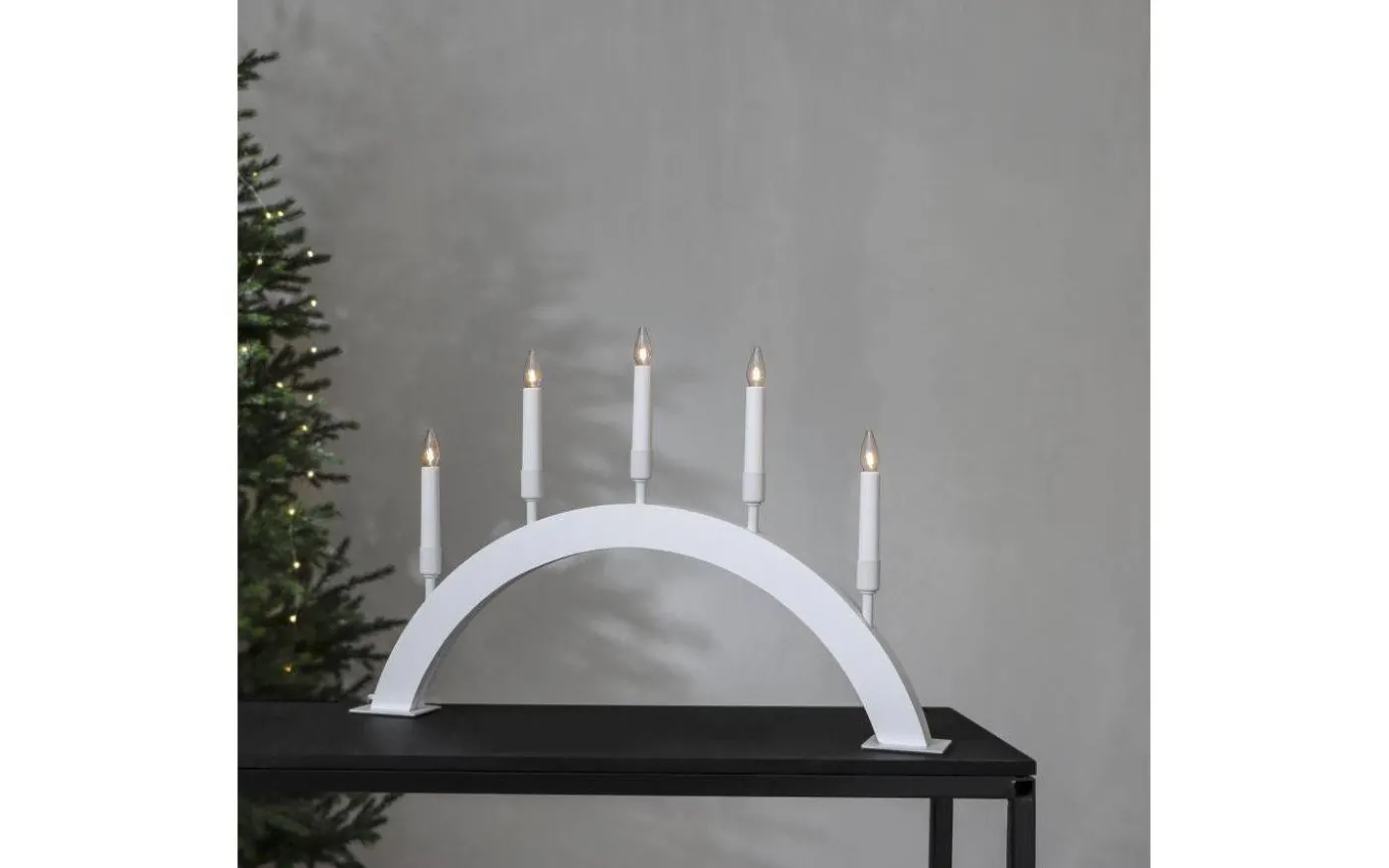 Vind Adventsljusstake 38cm Vit