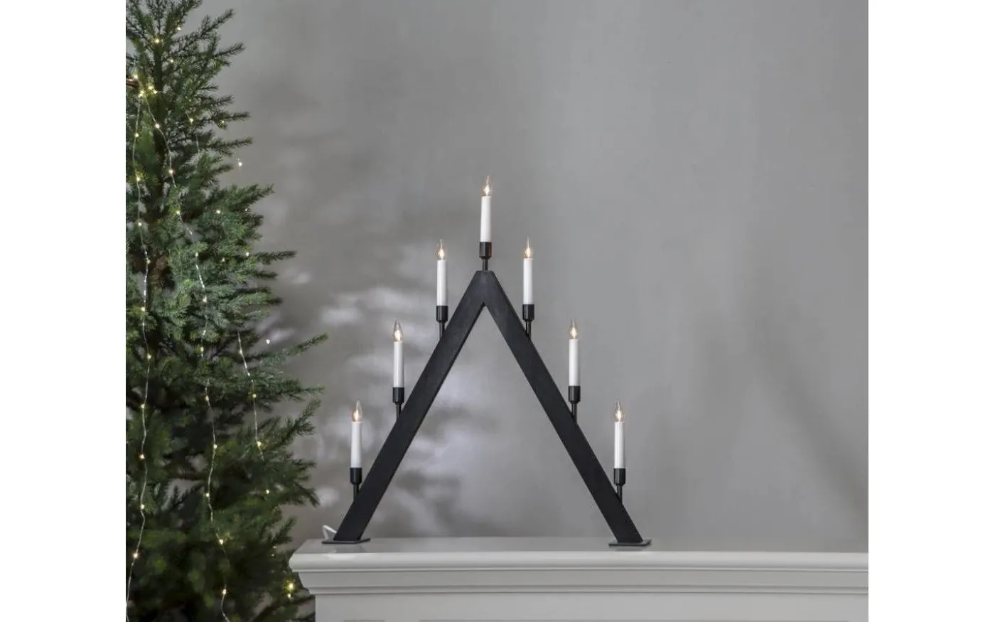 Vind Adventsljusstake 63cm Svart