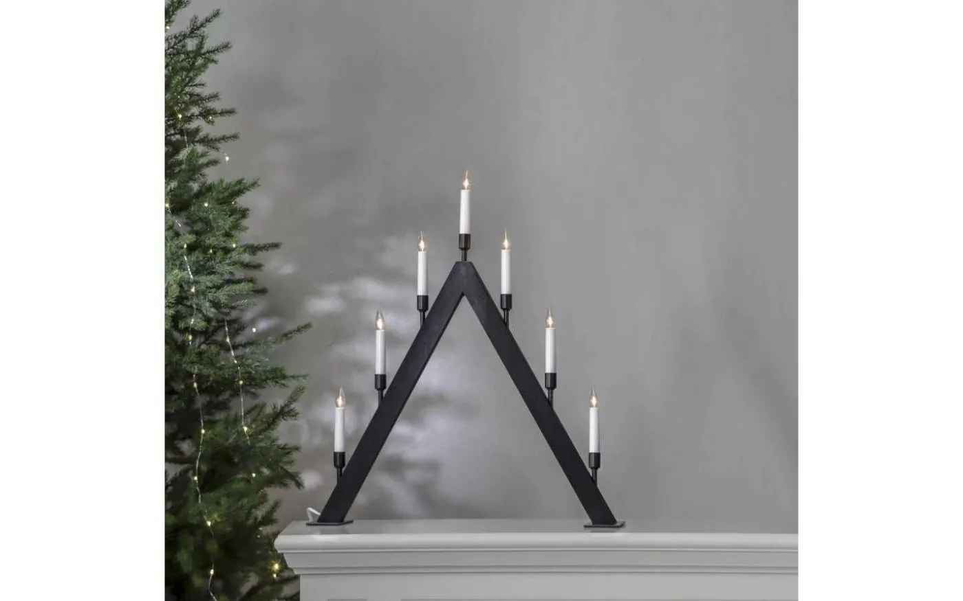 Vind Adventsljusstake 63cm Svart