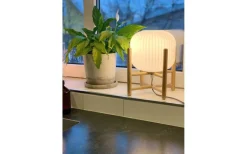 Vardagsrum|Bordslampor<Aneta Vinda Bordslampa 24cm Trä/Opalvit