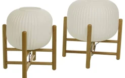 Vardagsrum|Bordslampor<Aneta Vinda Bordslampa 24cm Trä/Opalvit