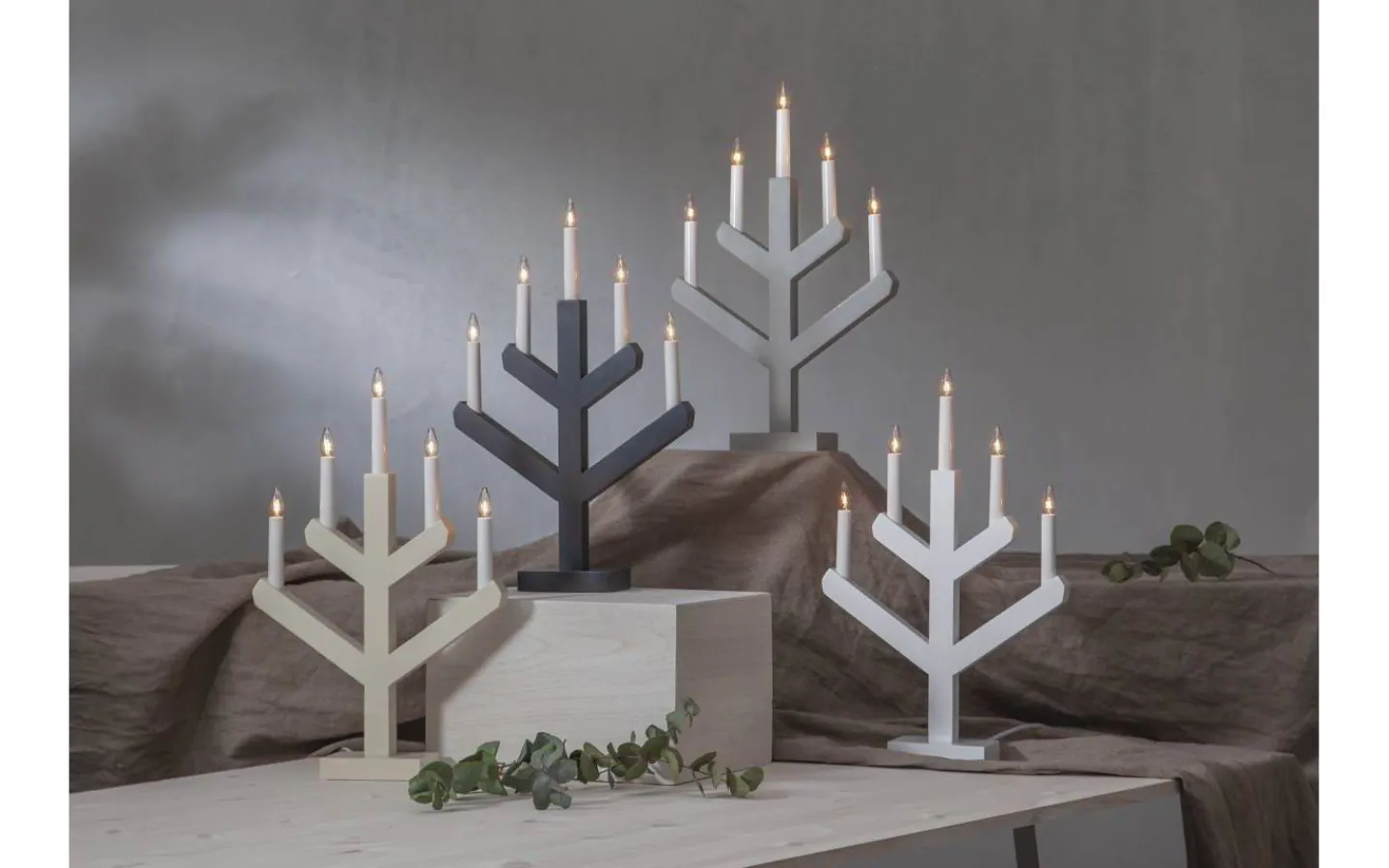 Visa Alla Adventsljusstakar|Adventsljusstakar 31-60 Cm<Star Trading Vinga Adventsljusstake 50cm Beige