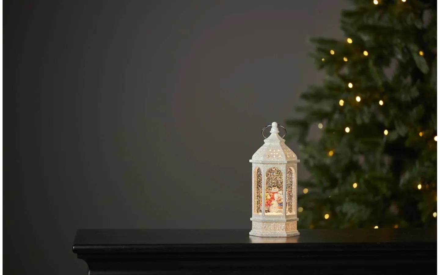 Vattenfyllda Lyktor|Batteri Julpynt Inomhus<Star Trading Vinter Batteridriven Lykta med Dekoration 23cm Vit