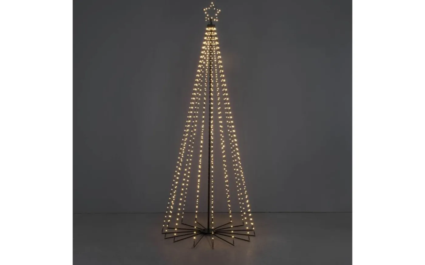 Vinterglöd Metallgran 2,4m Amber LED 8-funktioner IP44