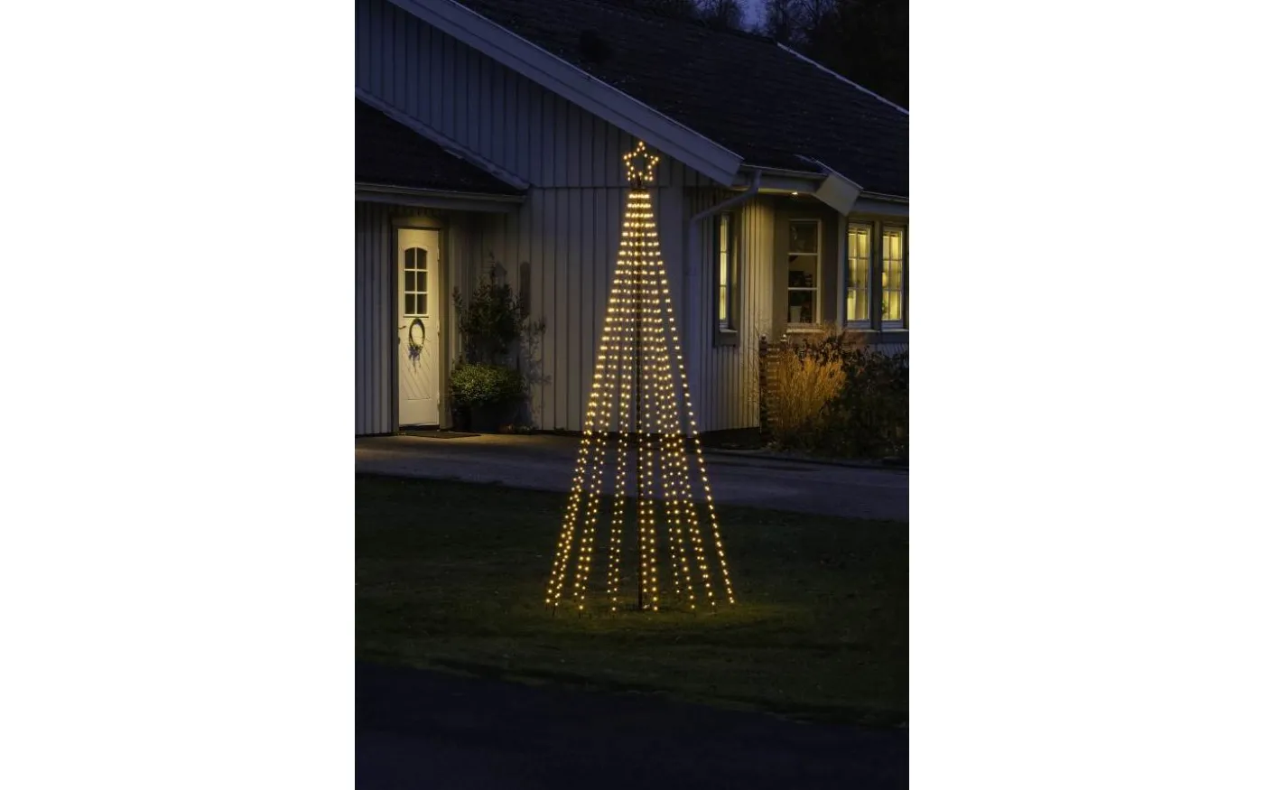 Vinterglöd Metallgran 2,4m Amber LED 8-funktioner IP44