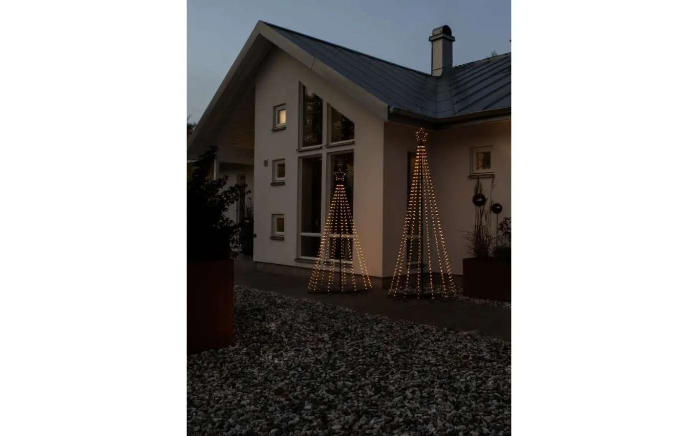 Vinterglöd Metallgran 2,4m Amber LED 8-funktioner IP44