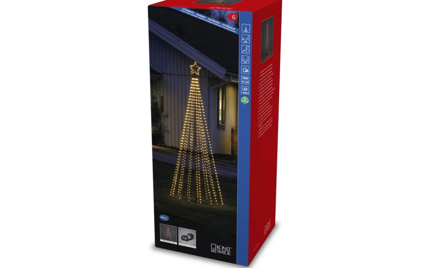 Vinterglöd Metallgran 2,4m Amber LED 8-funktioner IP44