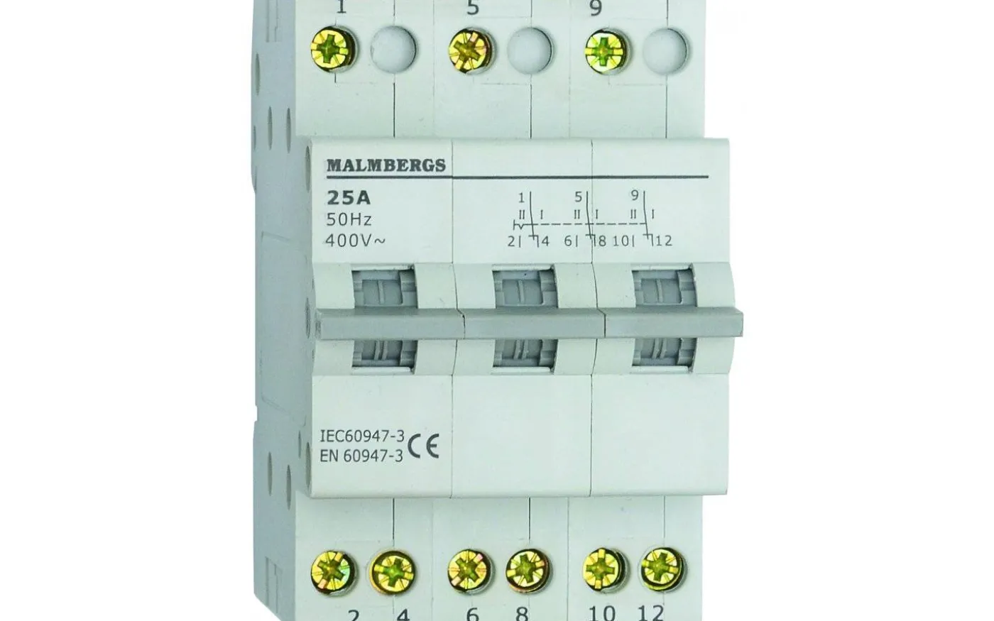 Växlingsomkopplare, 3 Pol, 25A, I-0-II